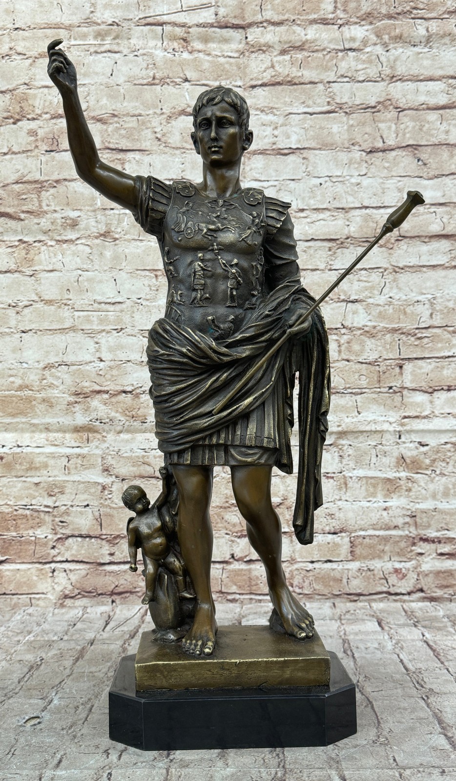 23 LBS Large Young Julius Caesar Bronze Sculpture Art Nouveau Home Decor Figure