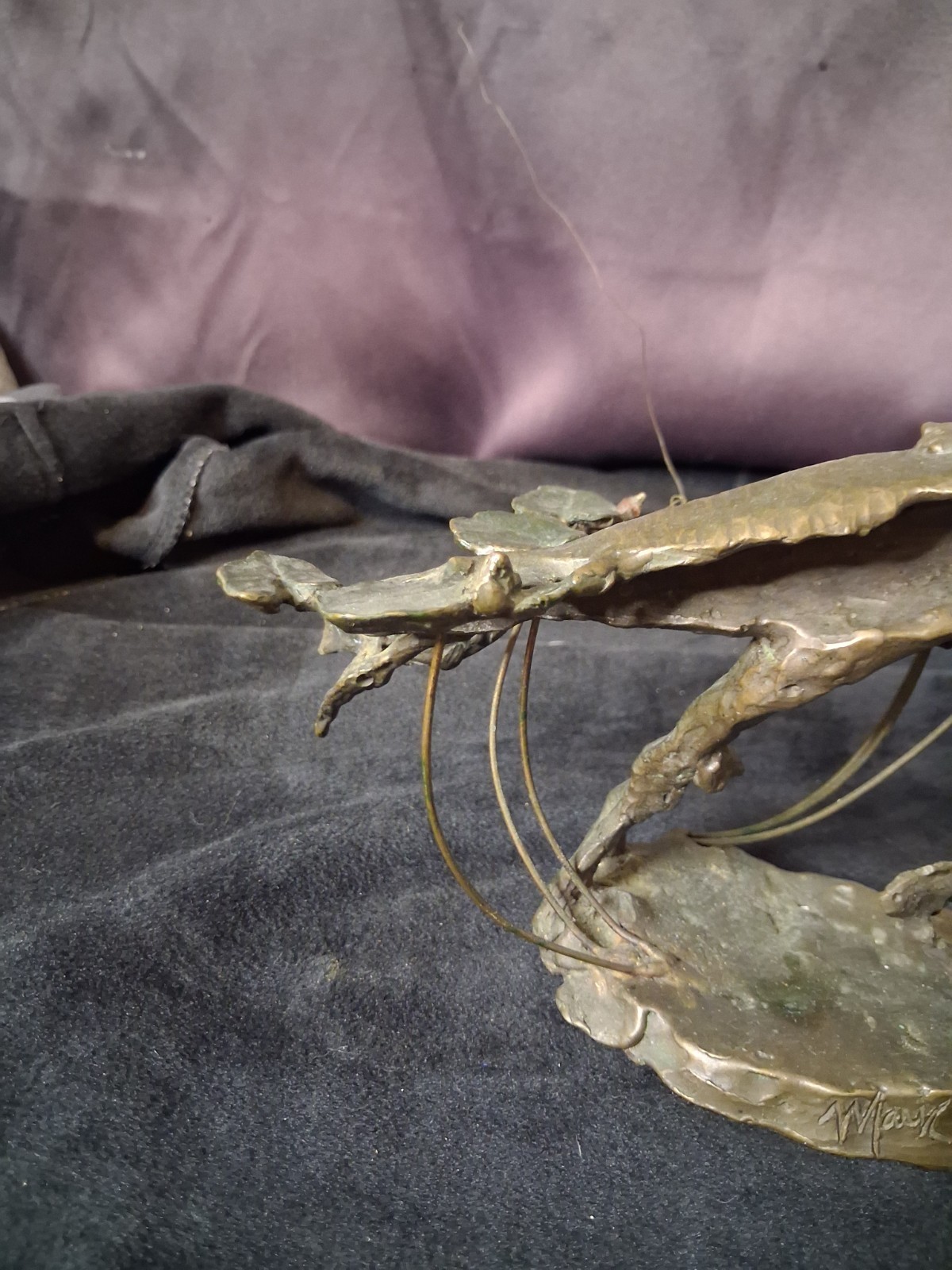 Mark Hopkins Bronze “Fishing Hole” 1997 Signed Limited Edition Sculpture