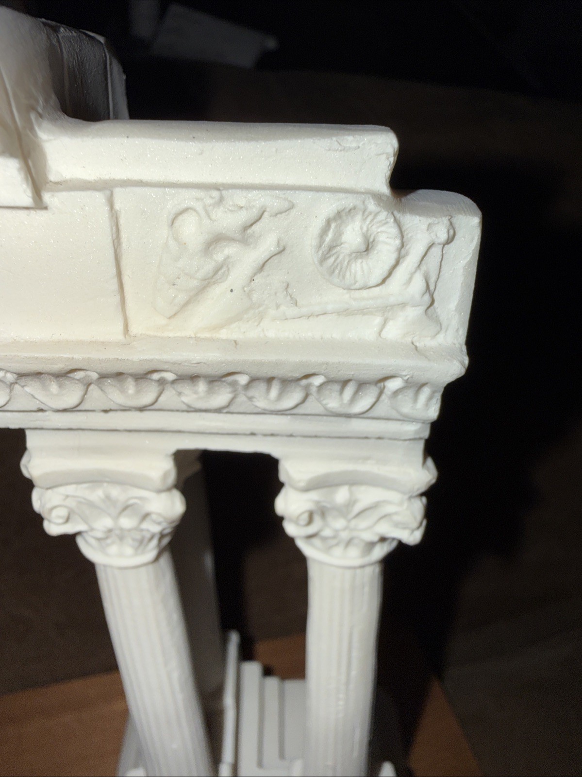 Ancient Greek Temple Ruins Corinthian Order Columns Cast Marble Statue Sculpture