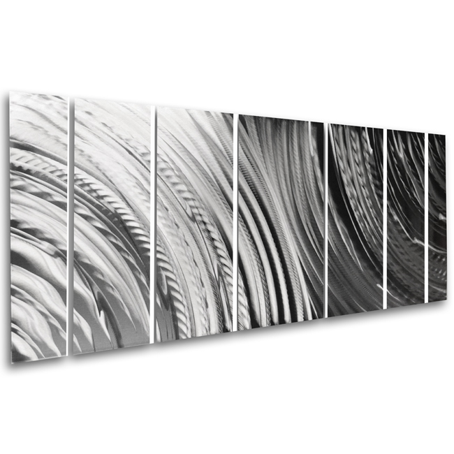 Silver Wall Art Panels Large Metal Wall Decor Modern Abstract Contemporary Home