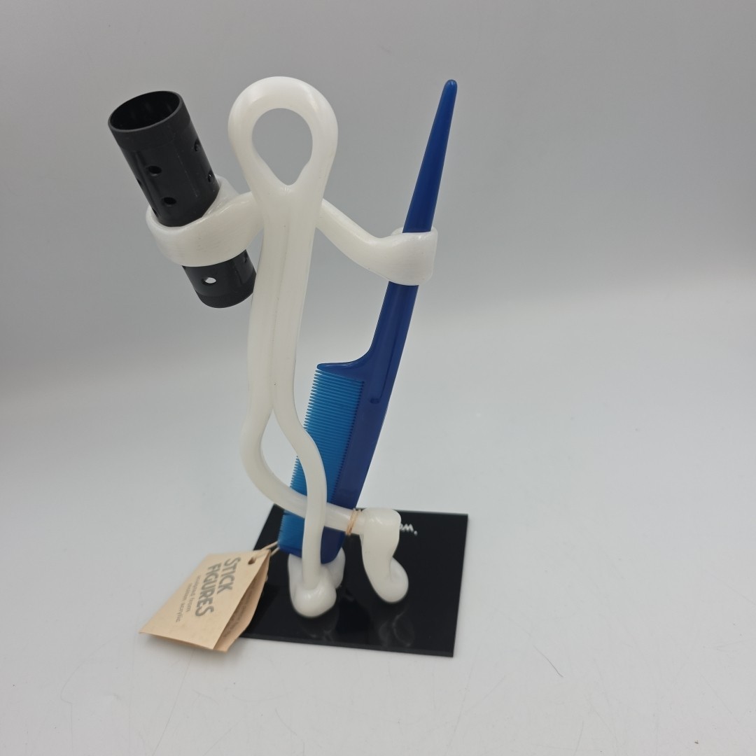 Vntg Sculptures &lsquo;Worlds Greatest Hair Stylist  » Acrylic Figure Creative Concept
