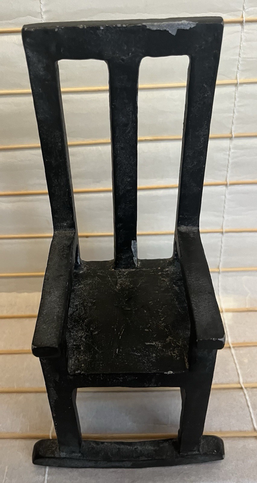 Manuel Ferreiro « El Humor » Bronze Black Rocking Chair Art Sculpture 2010