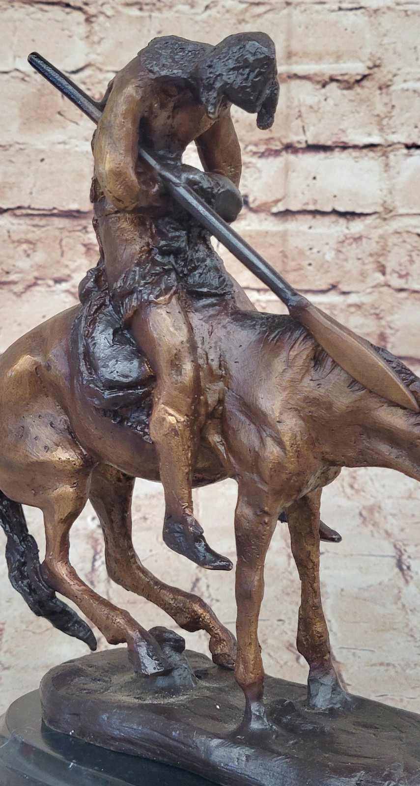 END OF THE TRAIL Statue Western Native American Indian Figure Bronze Art Gift