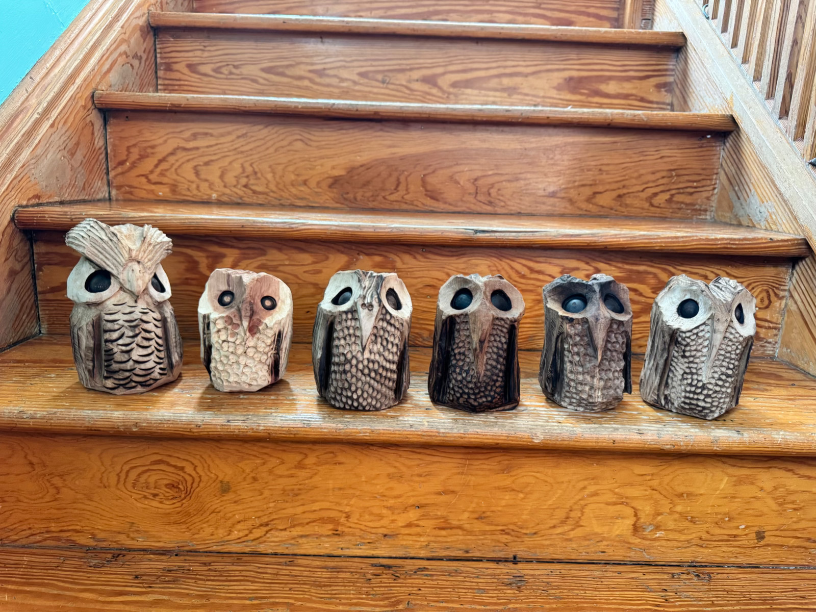 Chainsaw and Dremel Carved Wooden Baby Owls – Black Walnut, Cherry, & Cedar!