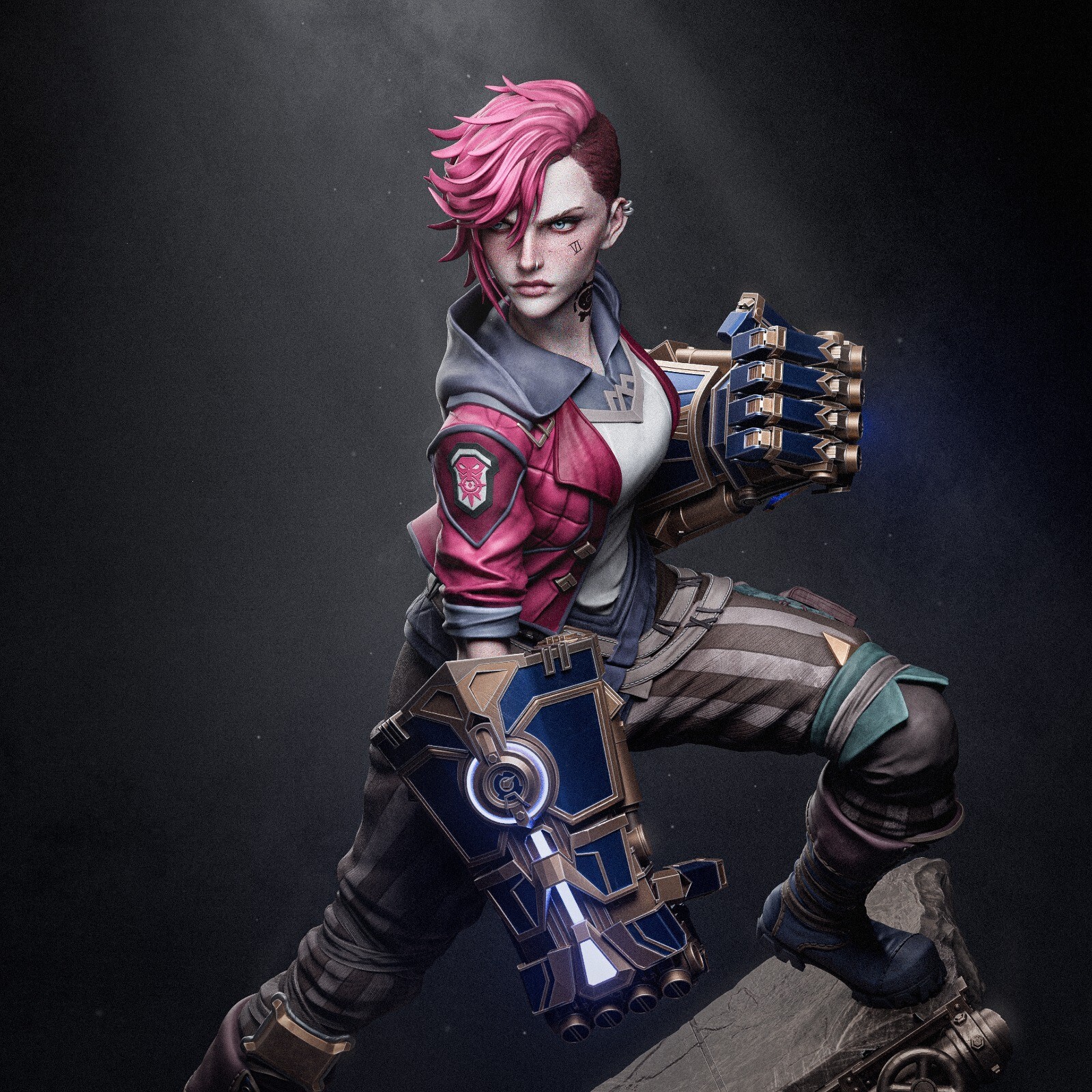 Vi, Arcane, Resin Scale 1:9 Model Kit painted 3d Printed GK Statue Figure
