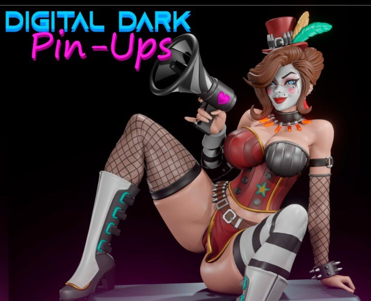 Moxxi Fanart Unpainted Cosplay Girl Pin-up Figure Fantasy Gaming Scale Model