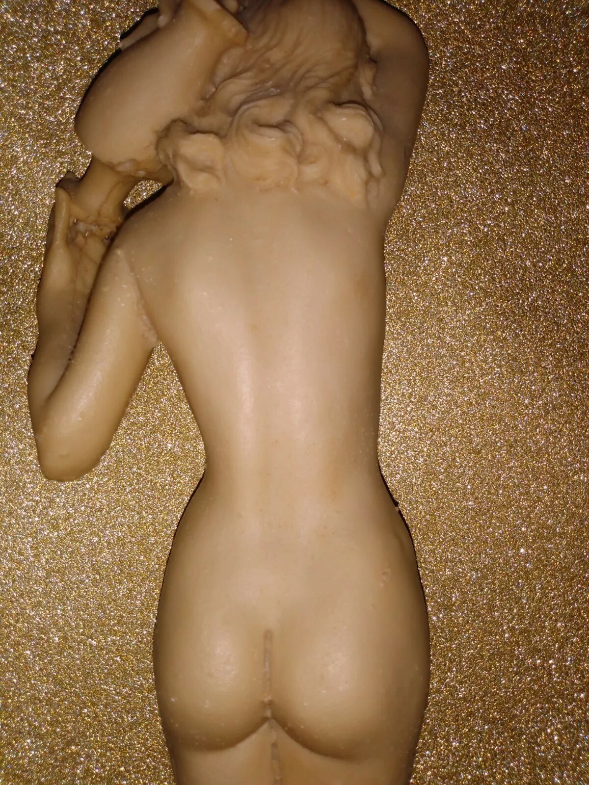 GRECIAN ROMAN NUDE WOMAN HOLDING VASE WATER JUG RESIN PLASTIC STATUE 15&Prime;