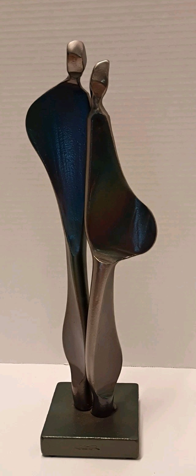 Boris Kramer 14&Prime; Quiet Encounter 1998 QE Toned Brutalist Forged Steel Sculpture