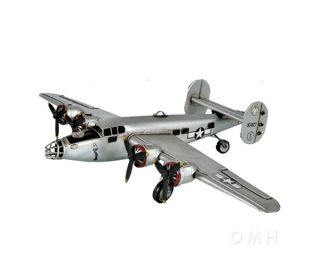 Consolidated B-24 Liberator 1941 Bomber Metal Model 13.25&Prime; WWII Airplane Decor