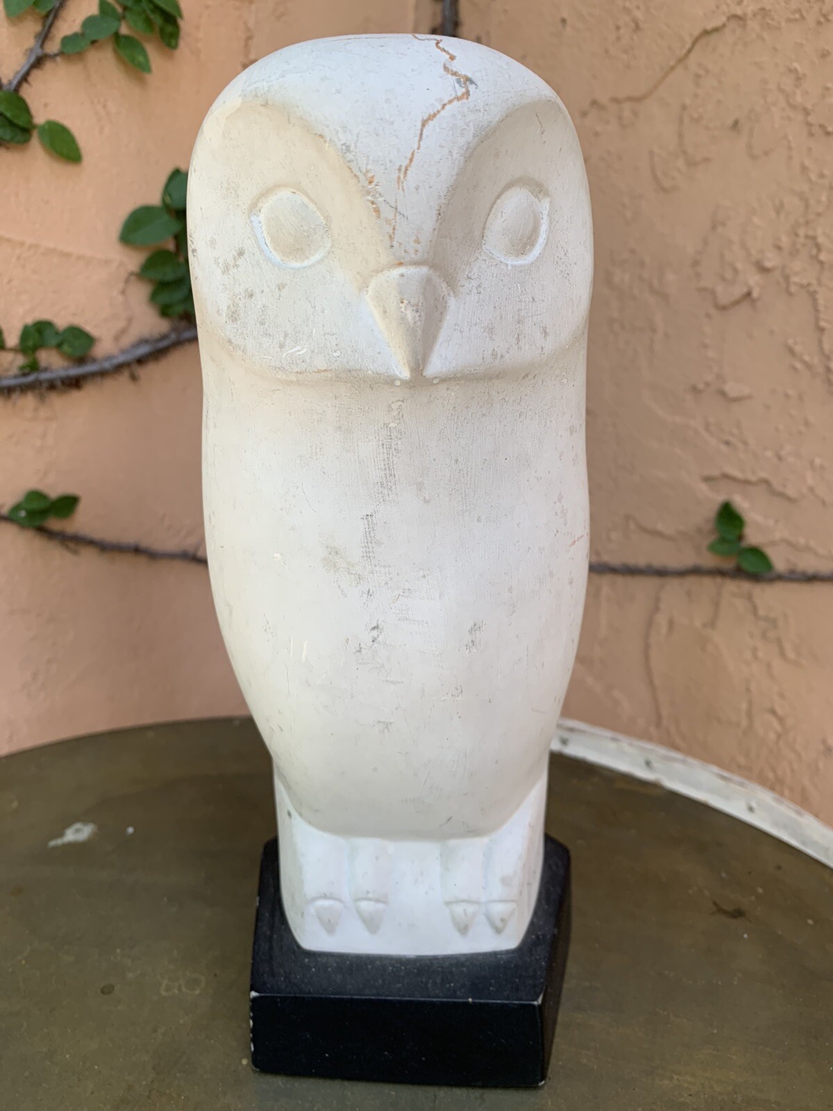 Vintage 1960s Modernist Owl Sculpture by Cleo Hartwig 10“ Signed MCM Midcentury