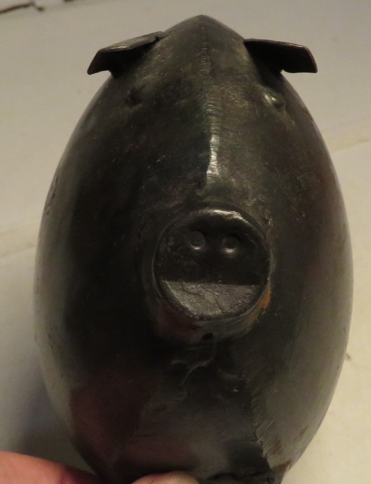 Vintage Metal Mid Century Modern Steel Artisan Pig Sculpture 5.5&Prime; Tall 6&Prime; Long