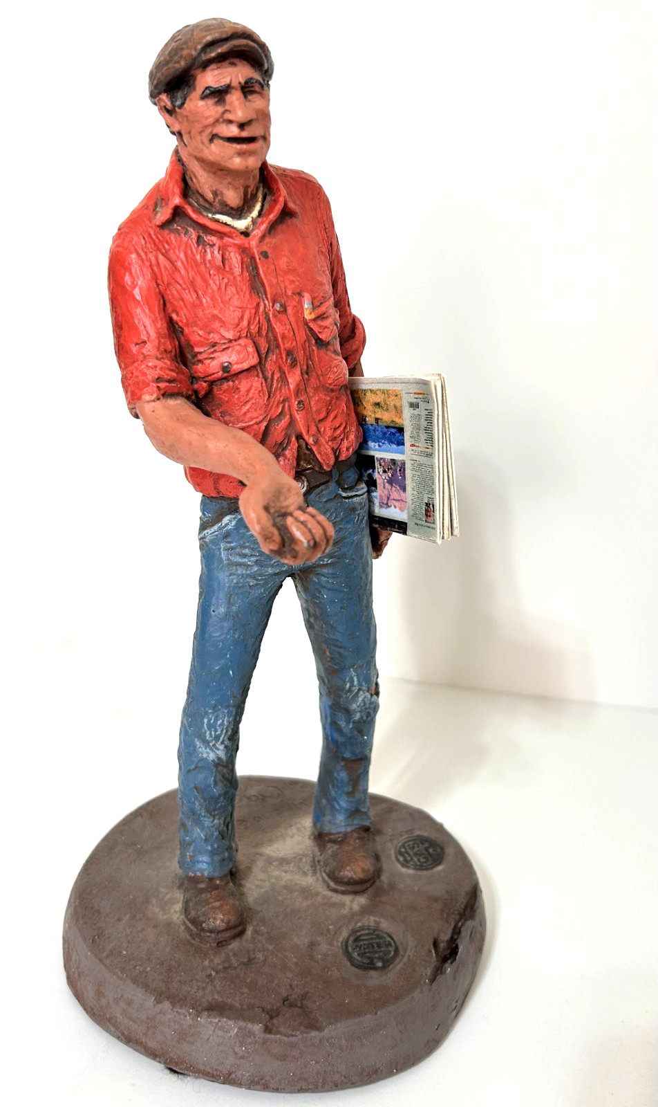 Rare vintage Michael Garman Signed Sculpture Newsman 1977 The Gazette Colorado