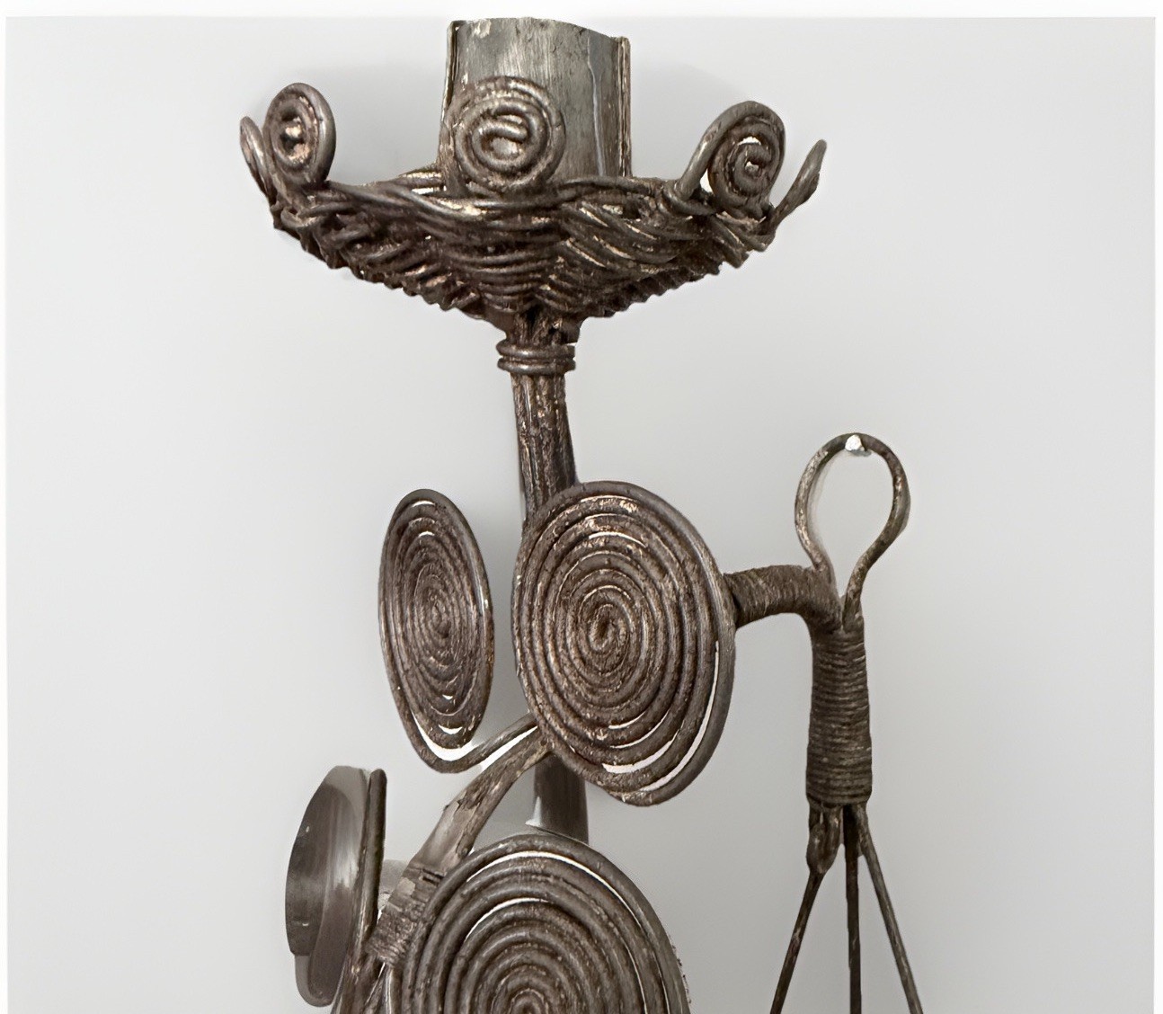 Biomorphic Sculptural Metal Art Handmade Wall Sconce