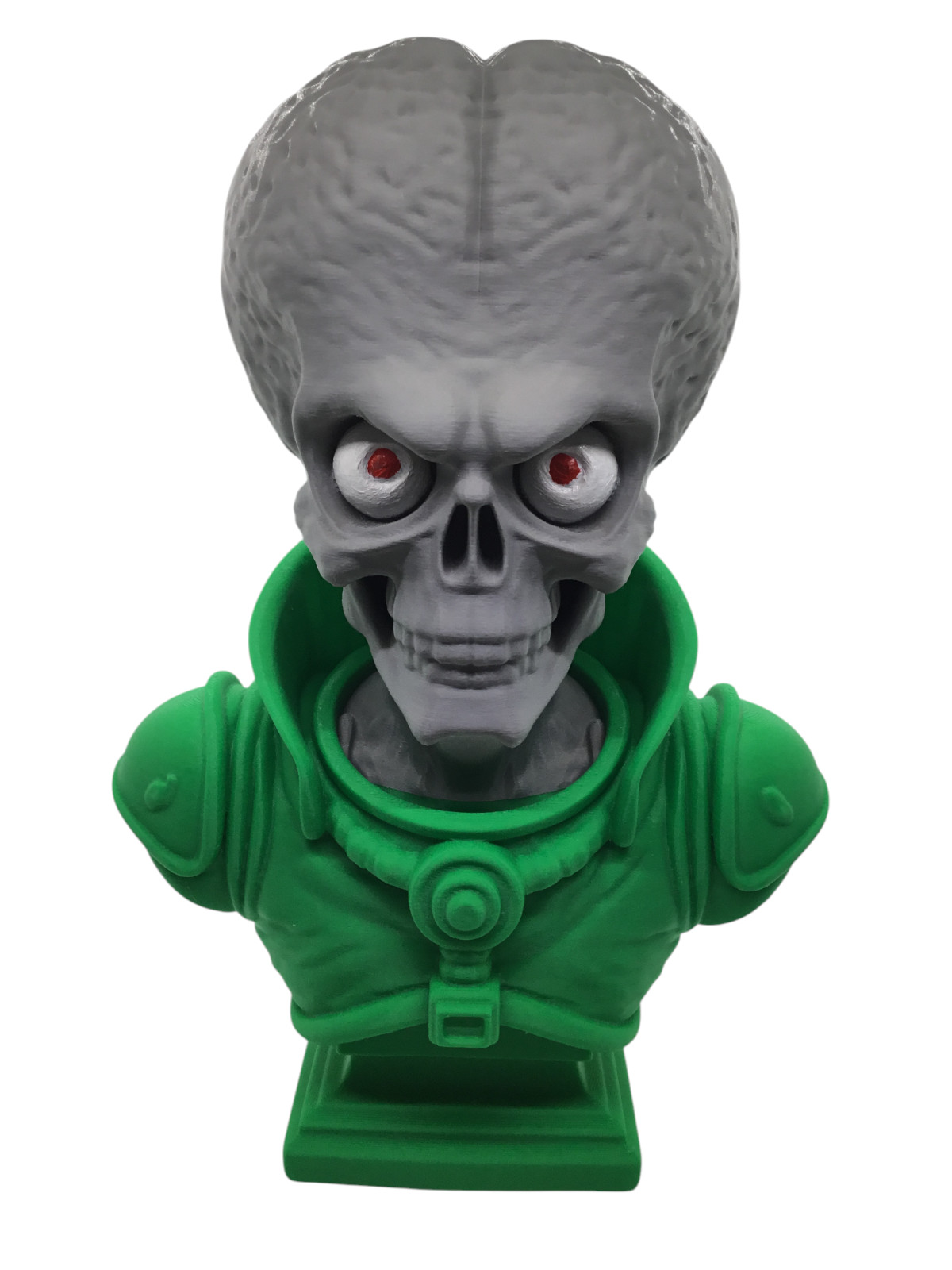 Large 12&Prime; Detailed Mars Attacks Alien Martian Sculpture Head Sci-Fi Décor Statue