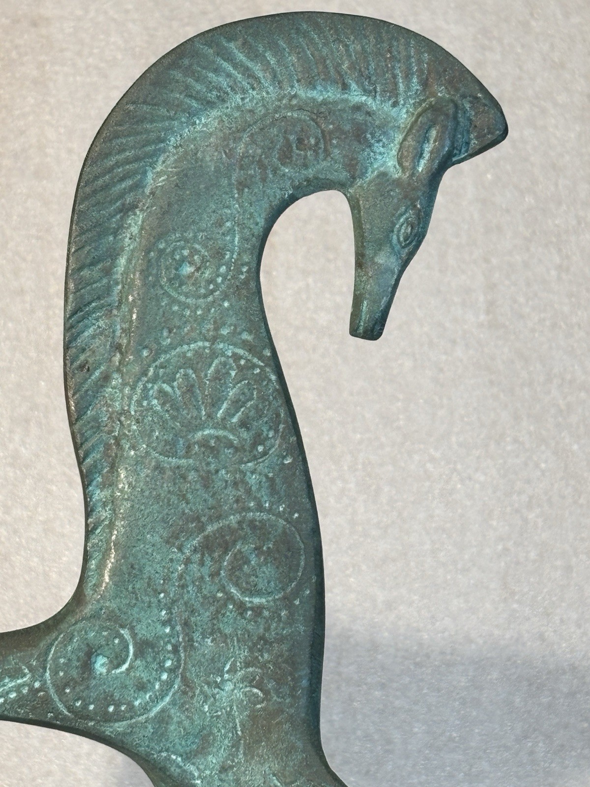 1960’s MCM Bronze Etruscan Art Sculpture Francesco Simoncini Italy Granite Base
