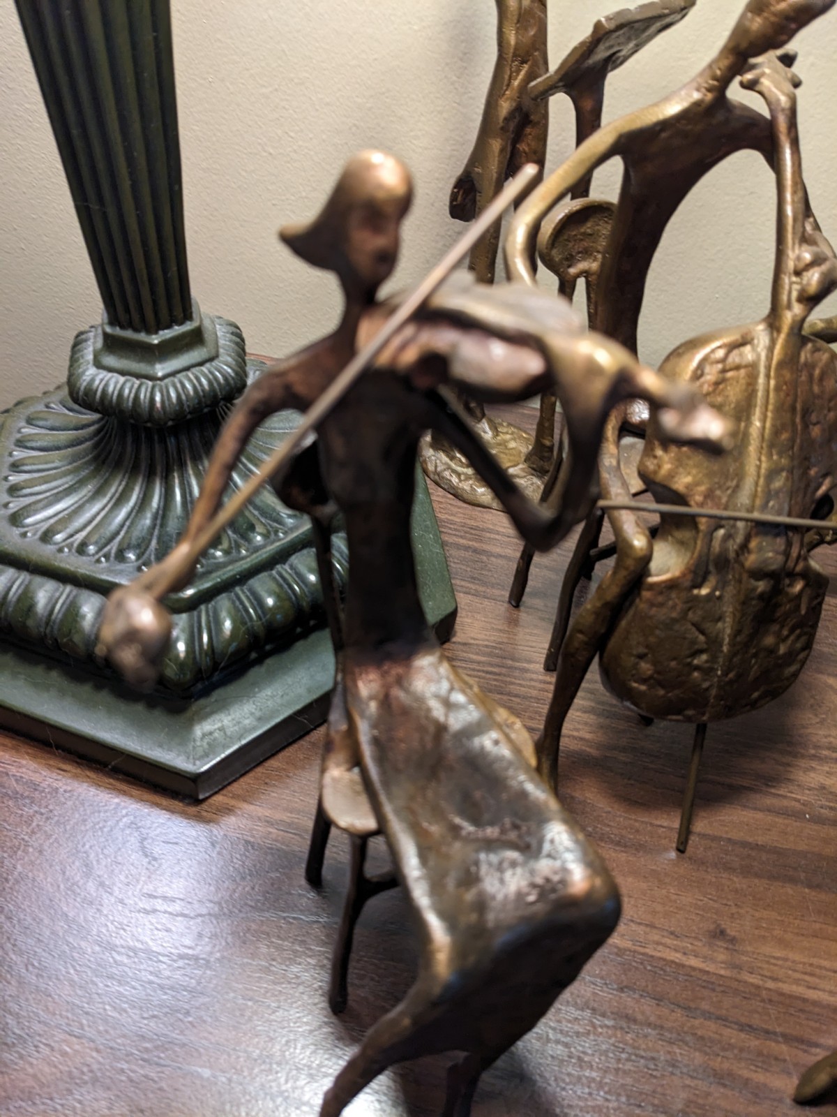 Alfons Burn 1960 MCM Artist Brutalist Bronze SCULPTUREs 7 musicians All Signed
