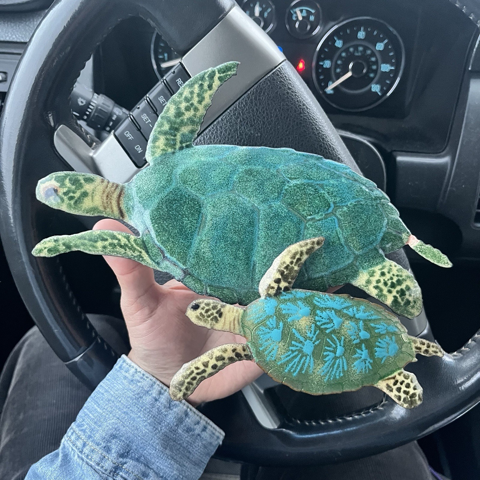 Vtg Bovano Cheshire Enameled Copper Wall Art Sculpture 2 Sea Turtles Decor Ocean
