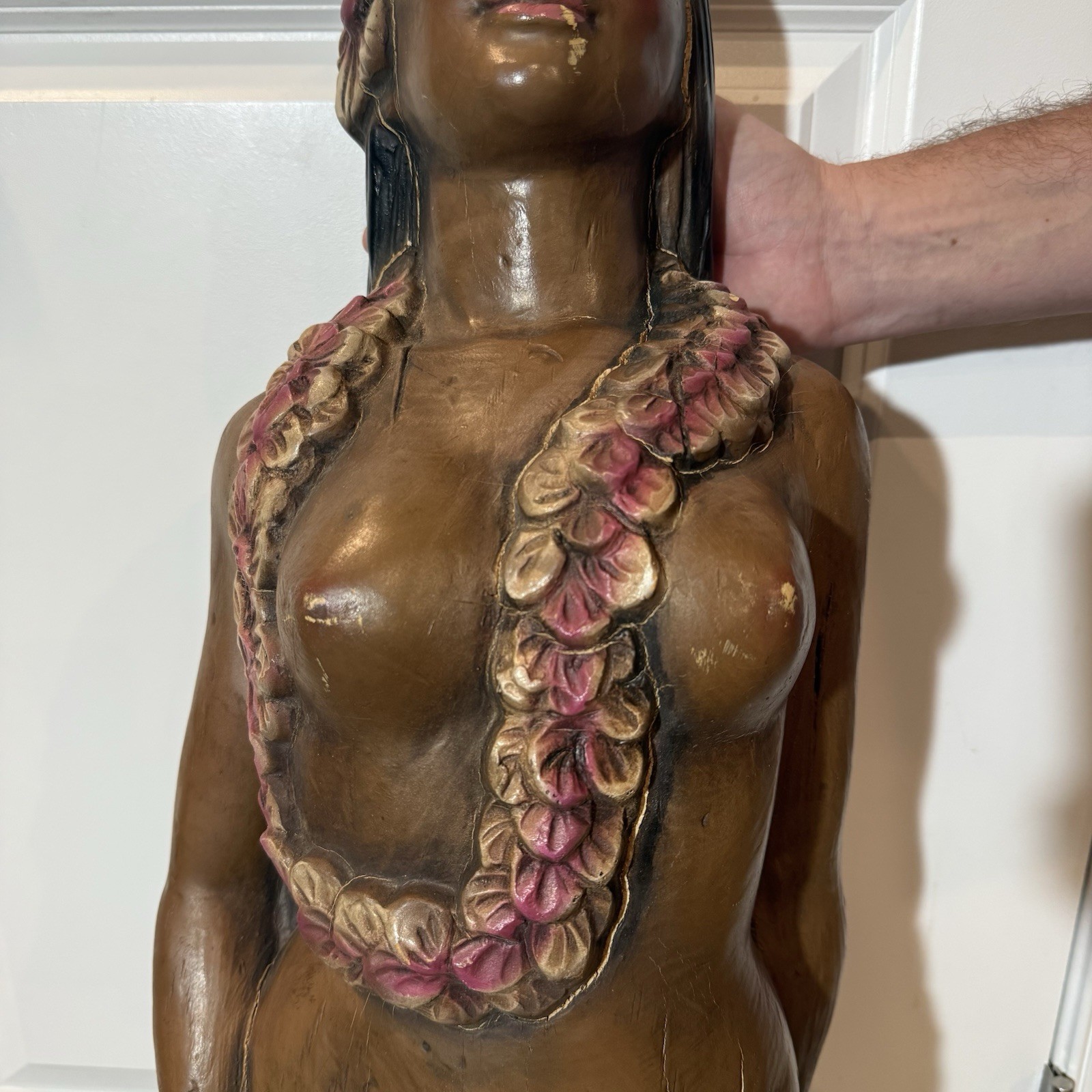 Vintage Alfco NY Polynesian Maiden Ship Figurehead Hawaiian Nautical Statue Bust