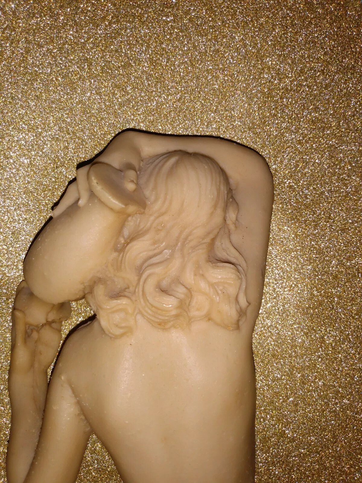 GRECIAN ROMAN NUDE WOMAN HOLDING VASE WATER JUG RESIN PLASTIC STATUE 15&Prime;