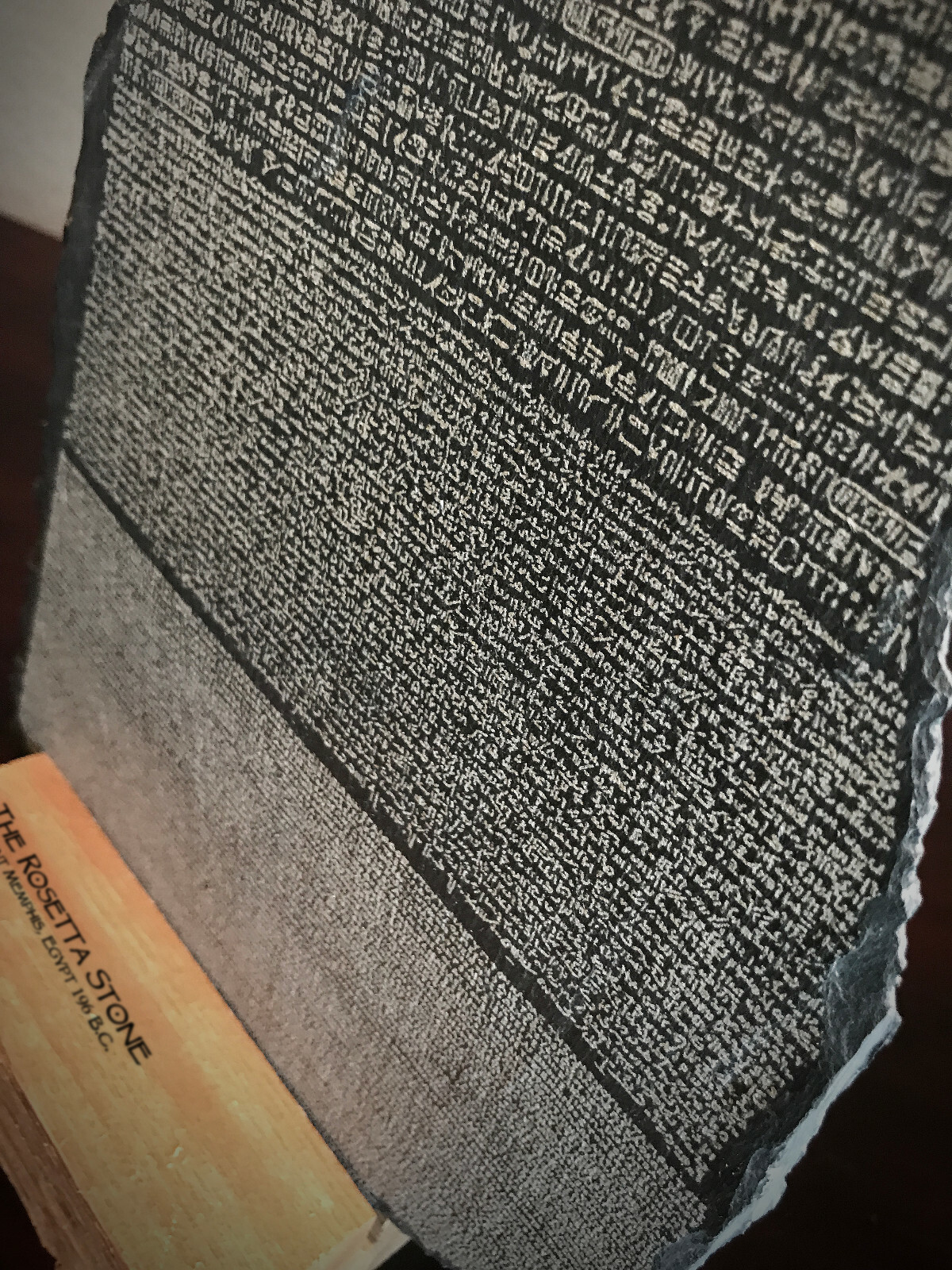 Famous Rosetta Stone Gift SMALL Egypt Greek Ancient Tablet Engraved Black Slate