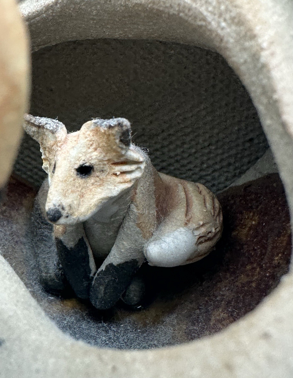 Dan and Lee Ross Studio Pottery Sculpture Fox Den Burrow Tree Stump MN Artists