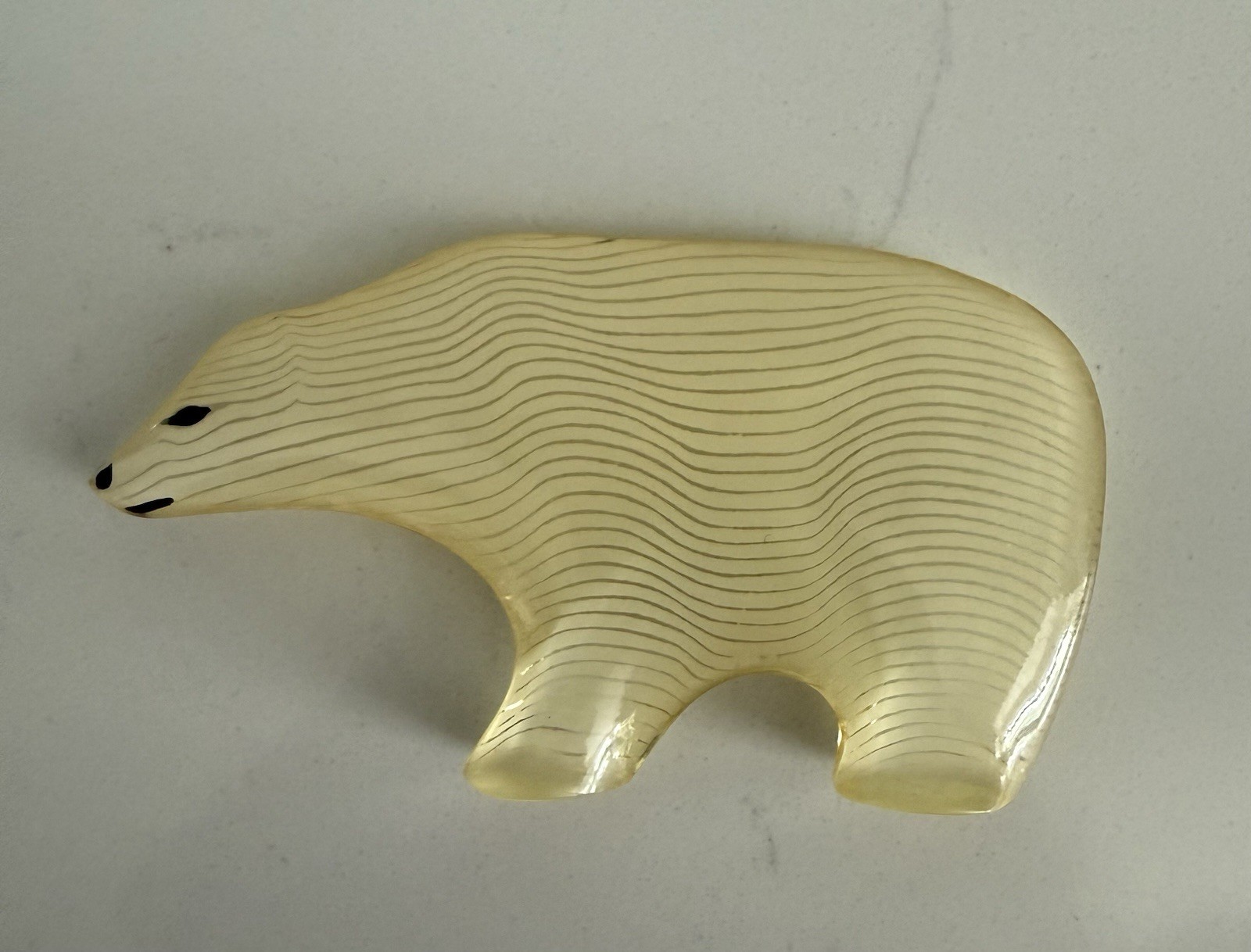 Vintage Abraham Palatnik Lucite Polar Bear Sculpture Op Art Acrylic 1970s MCM