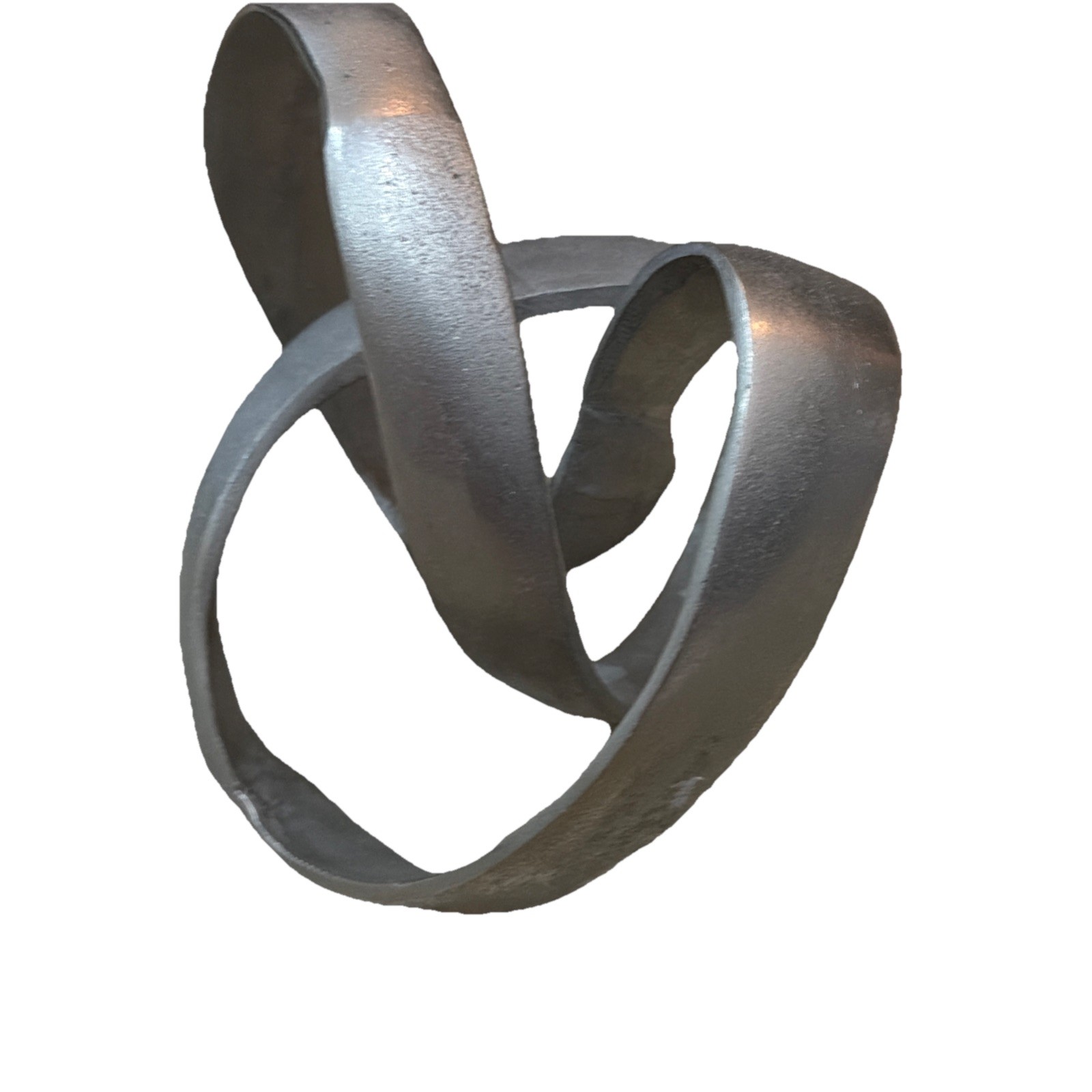 Vintage Contemporary Handcrafted Silver Metal Spiral Art Sculpture 7.5”x 8”