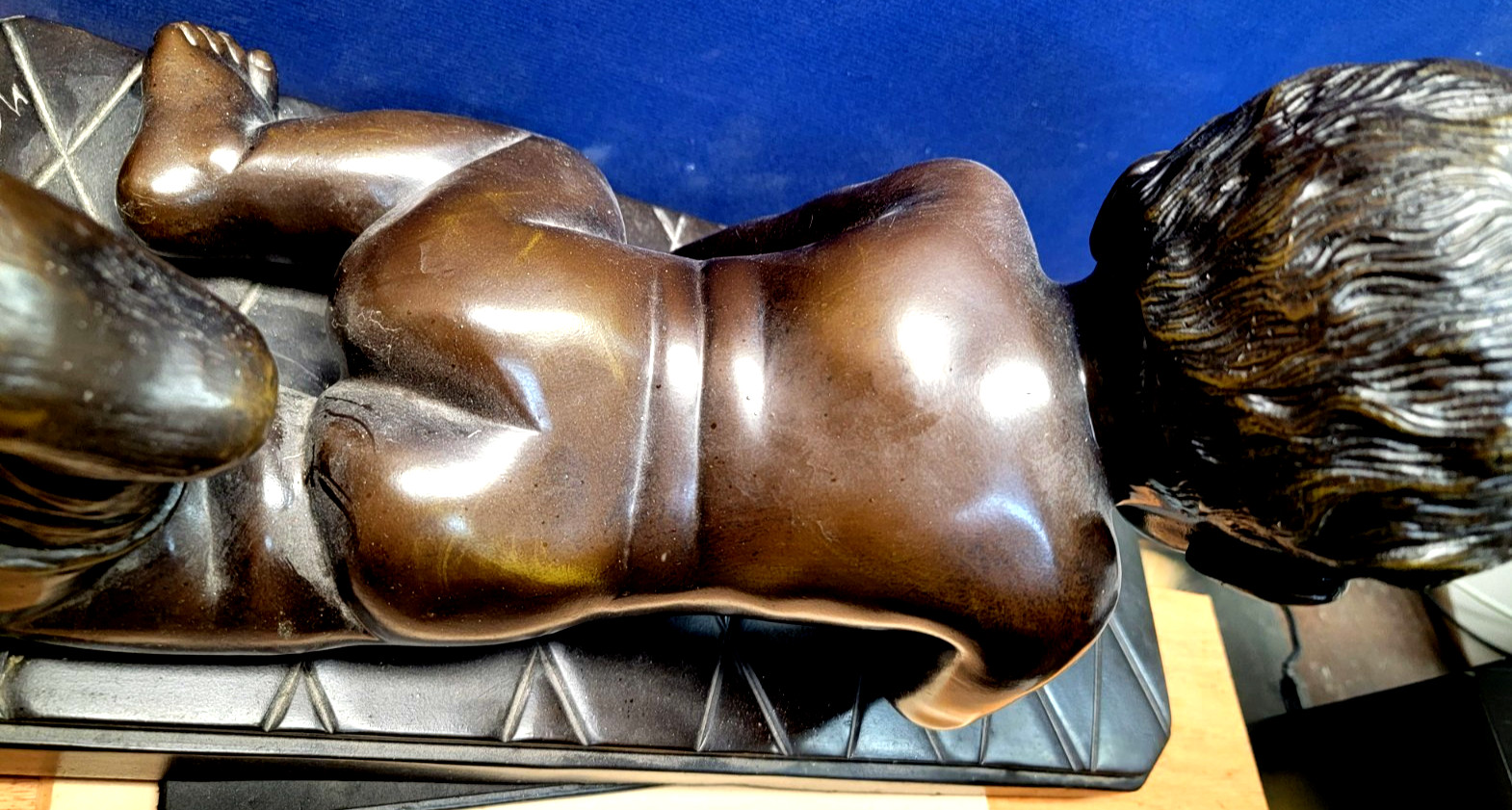 ANTIQUE VILLANIS BRONZE OF A BABY CRAWLING-SIGNED