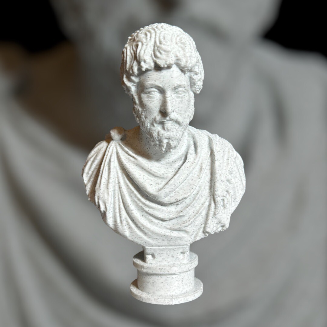 Marcus Aurelius Bust 3D Printed Sculpture Statue Figure Figurine 5 in MARBLE PLA