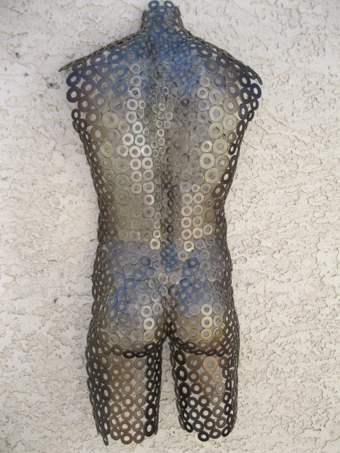 Abstract Wall art Modern Metal Male Sculpture Torso by Holly Lentz