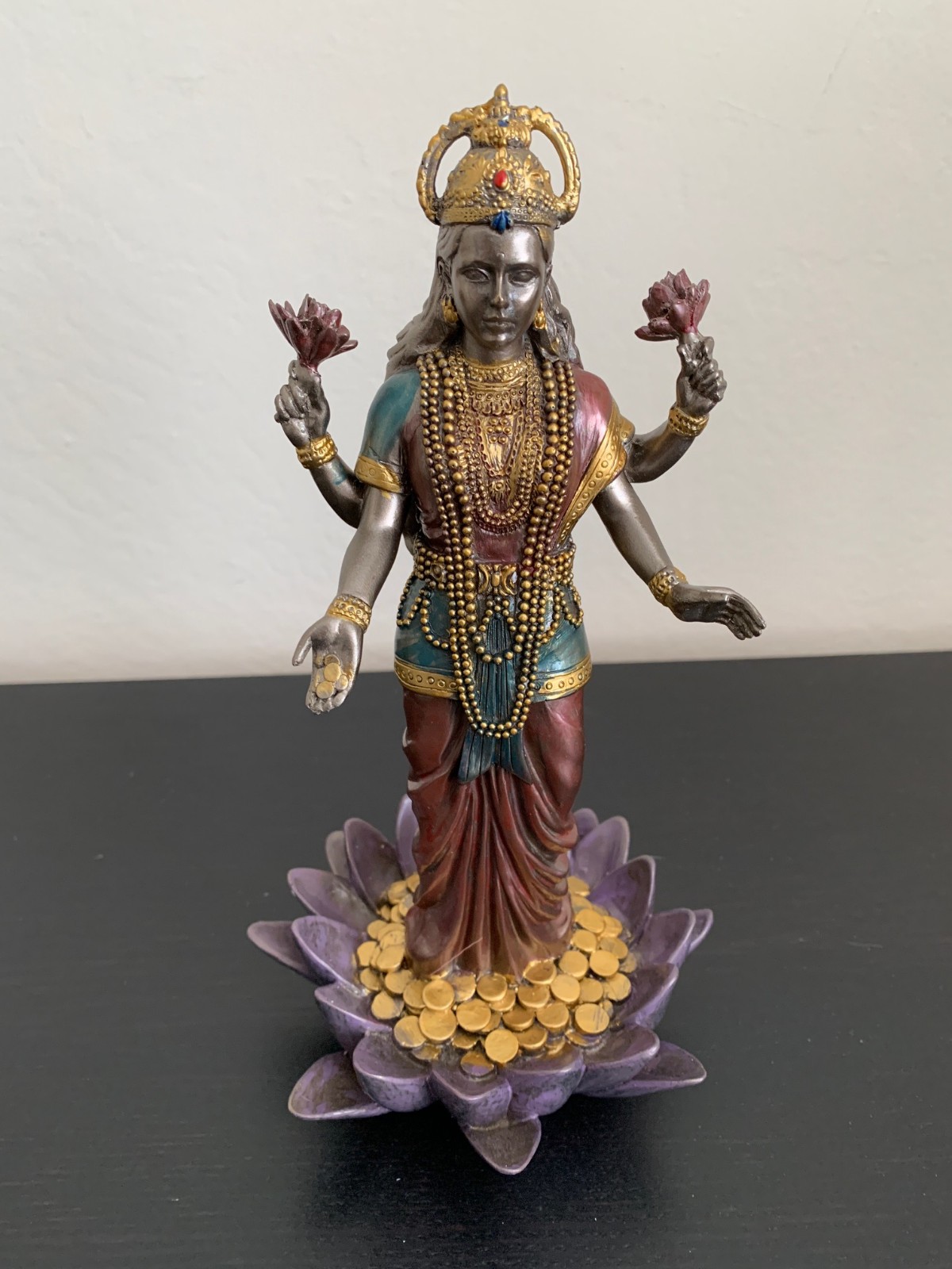 New Bronze finished and hand patina Lakshmi