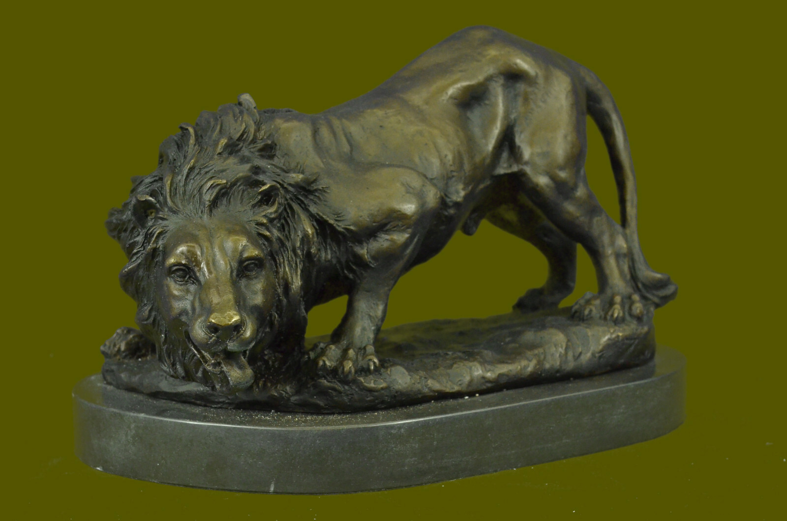 ANIMALIER LOUIS VIDAL 1850-1899 STRIDING LION FRENCH BRONZE MASTERPIECE EG