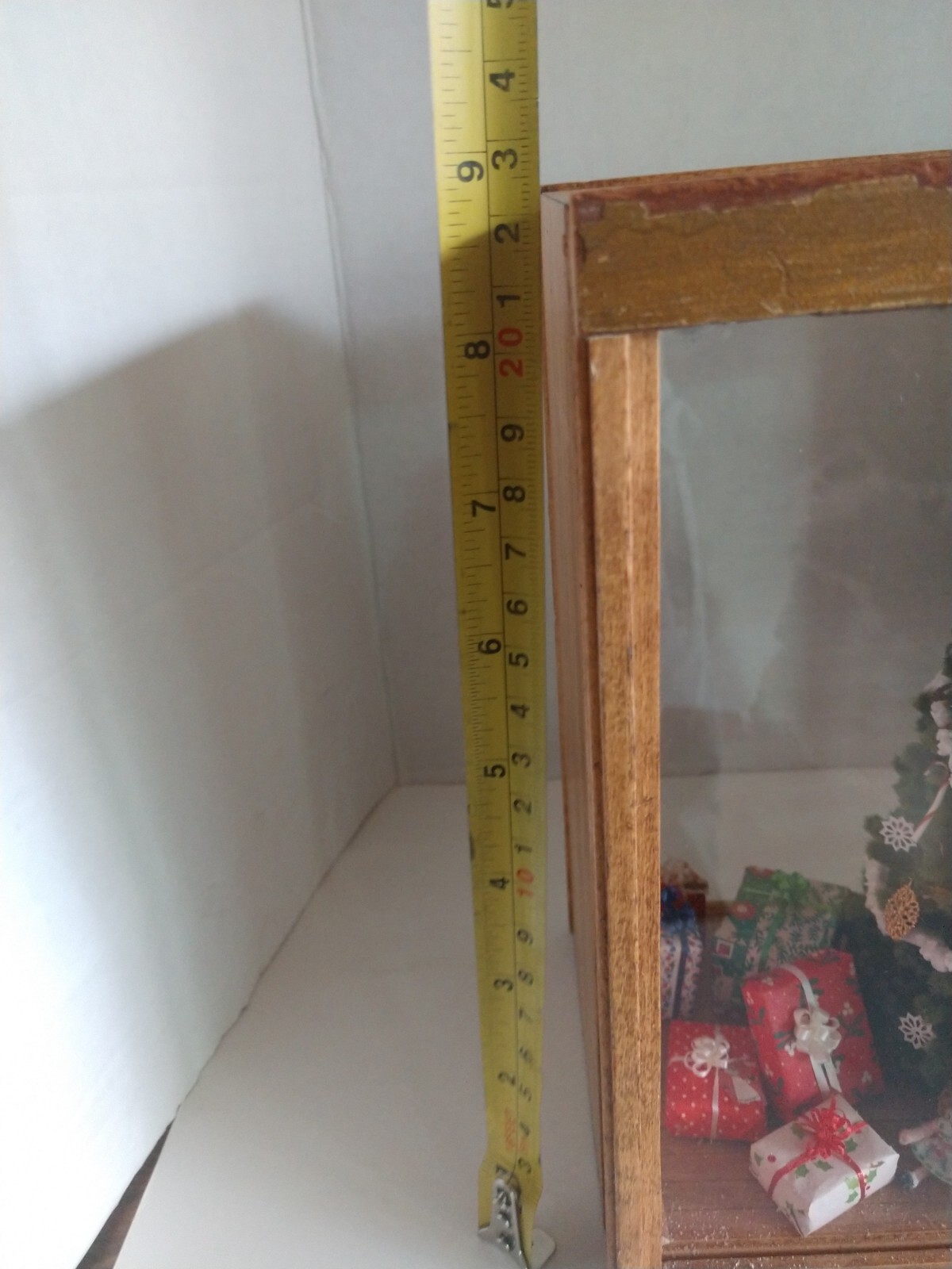 Vintage Christmas Morning Diorama Shadow Box Display mini tree decor art retro