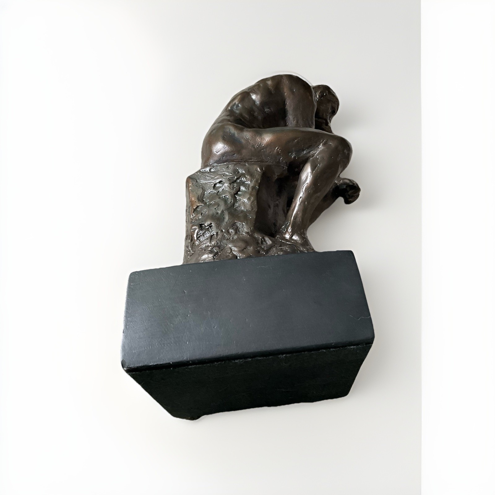 Vintage 1981 ALVA The Thinker After Rodin Cold Cast Bronze Resin Sculpture 13”