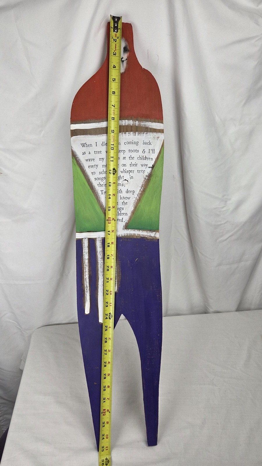 Brian Andreas Folk Wood Sculpture Story People Deep Roots Vintage Wall Art