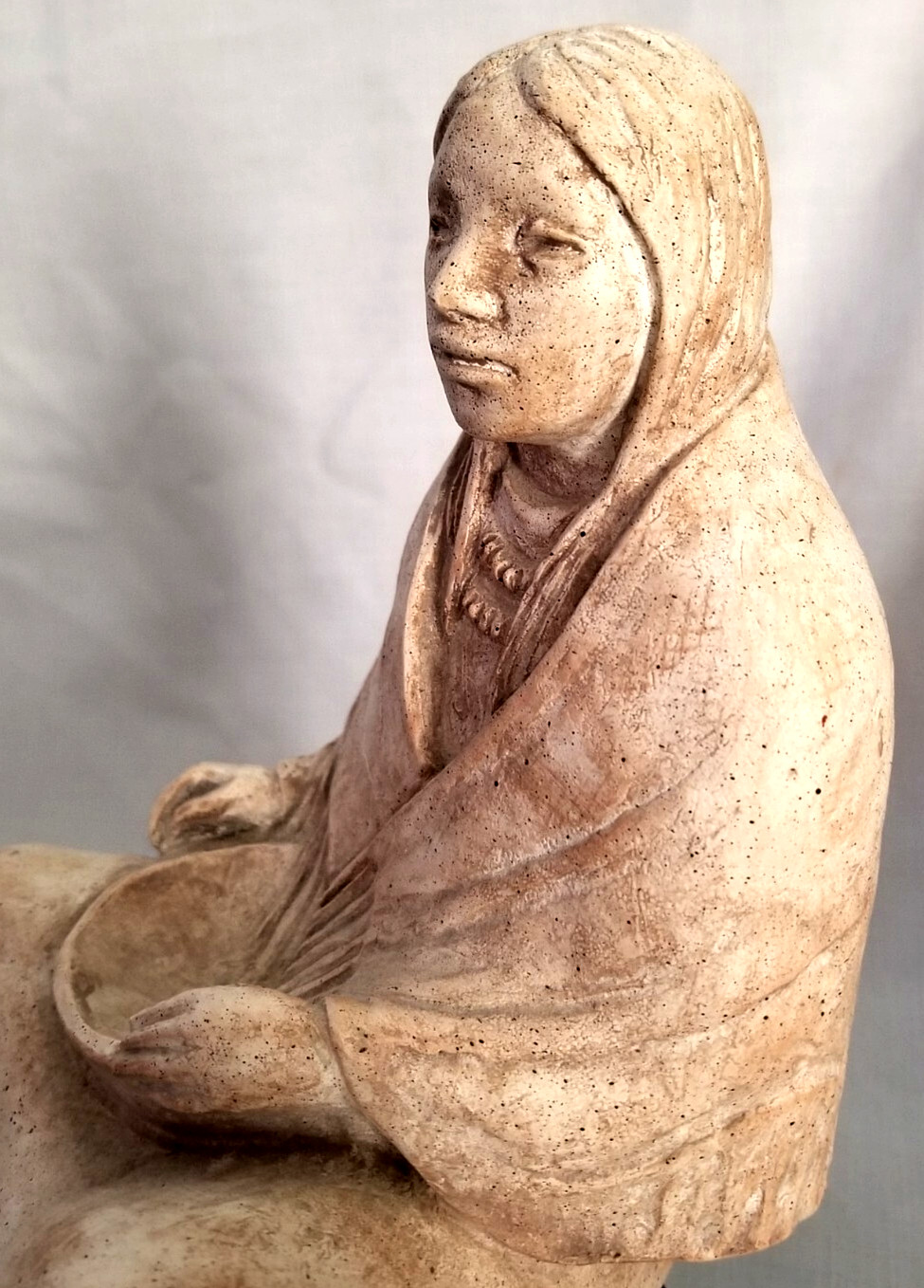 Southwest Art Decor 1983 MADRE TIERRA Marshall Seated Indian Sculpture, AZ,TX,NM