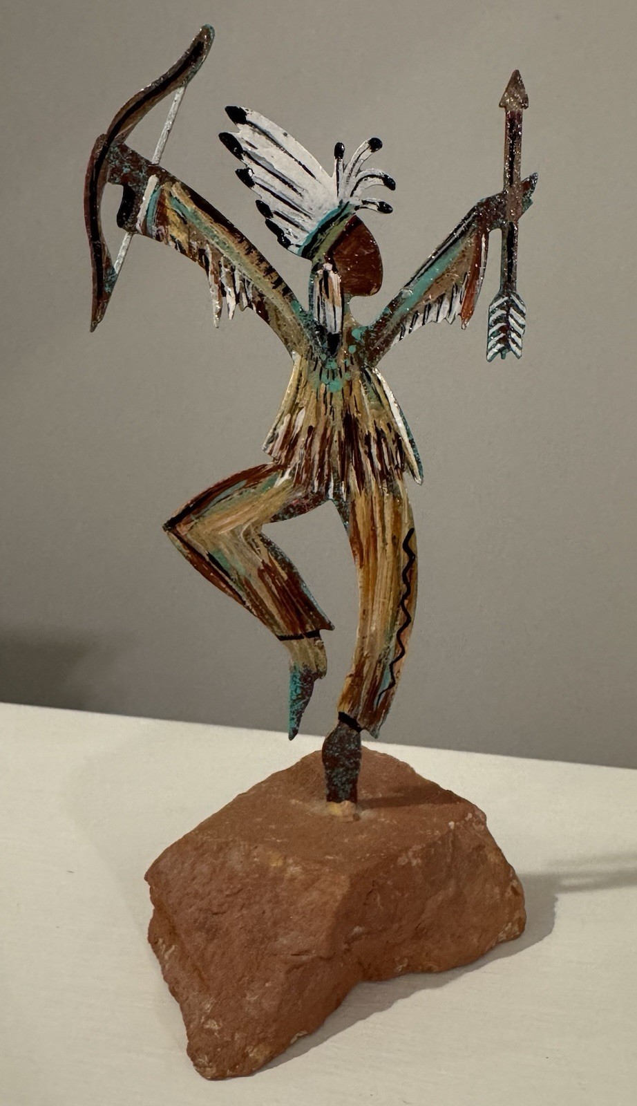 Robert Shields Native American Archer Metal Sculpture, Hand Painted, Sedona 2010