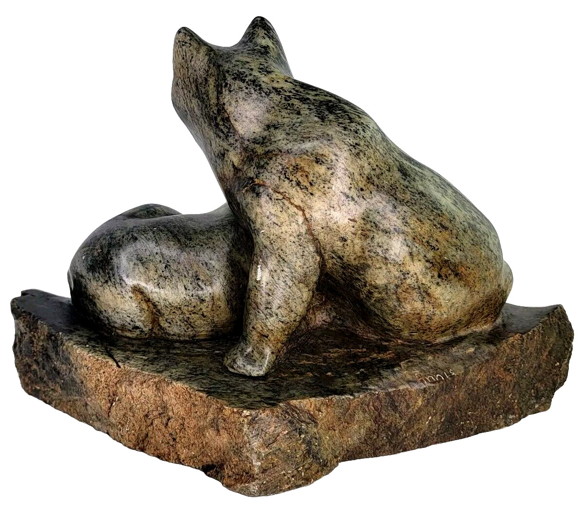 Mary Annis Inuit Eskimo Stone Carving Statue Wolf Wolves Fox Anchorage Alaska