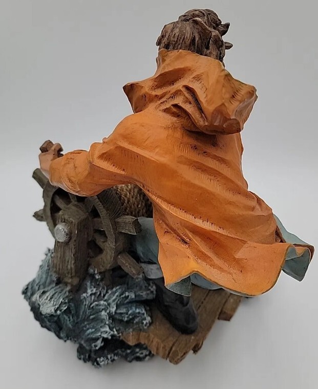 Nautical Fisherman Sculpture « Deck Hand in Rough Seas » Statue 11.5&Prime;x9&Prime; No Flaws