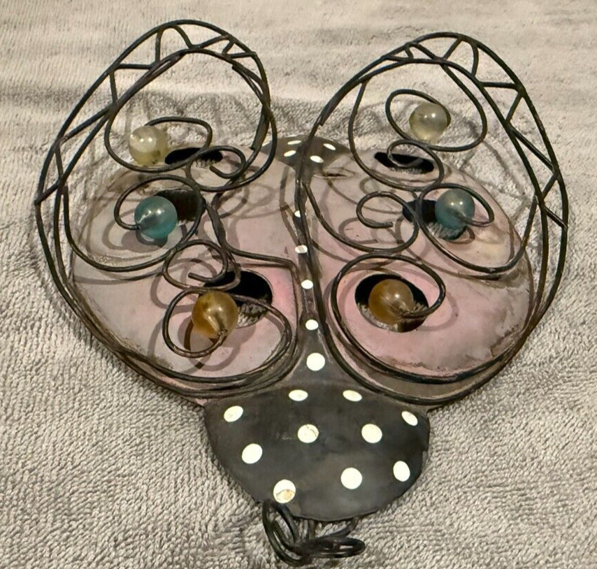 Lady Bug Sculpture made with Metal 2&Prime; High and 10&Prime; Diameter