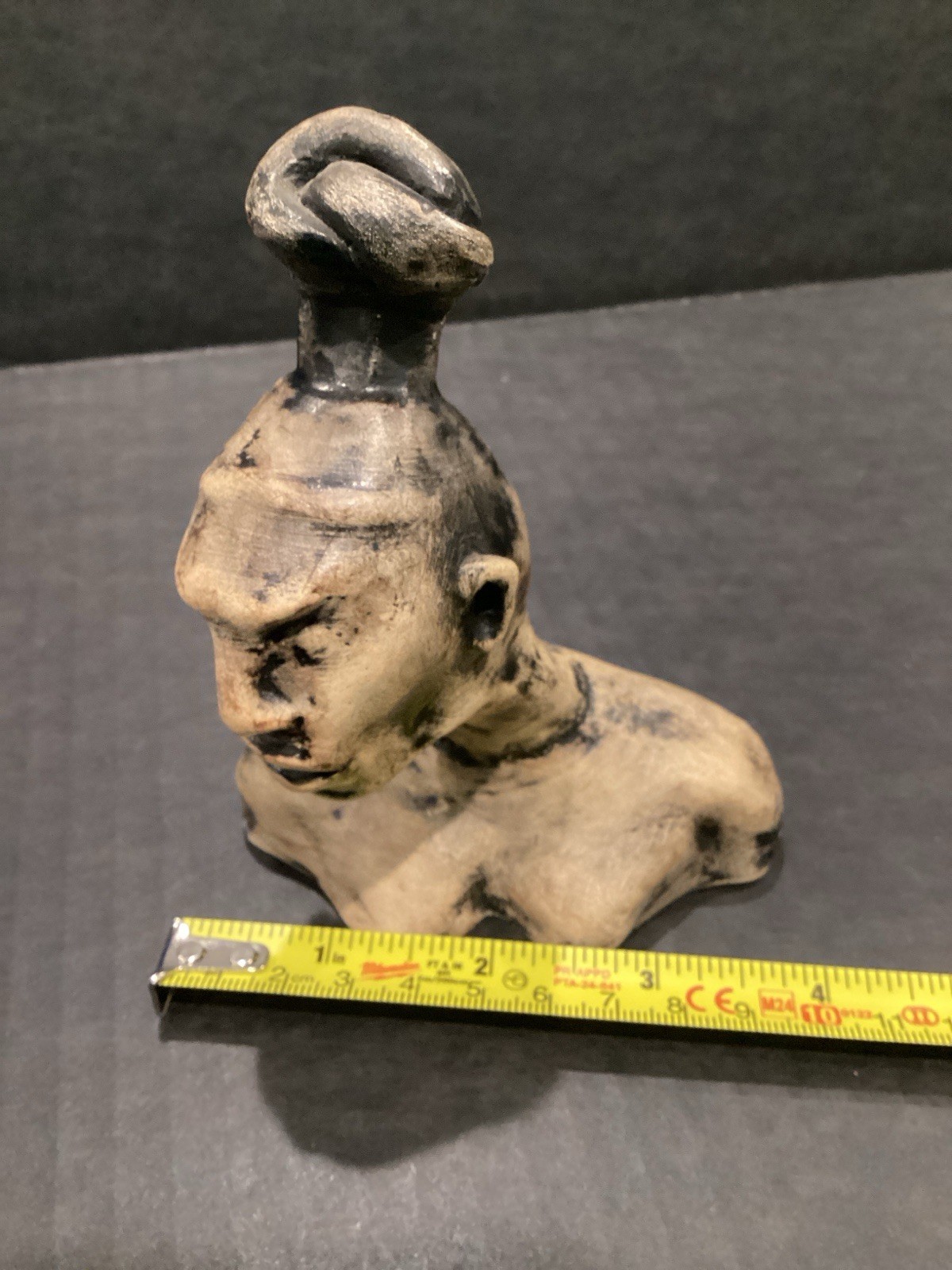 Unique Artisan Piece Hand Sculpted Plaster Head Artist Signed ‘ALICE’ NICE!