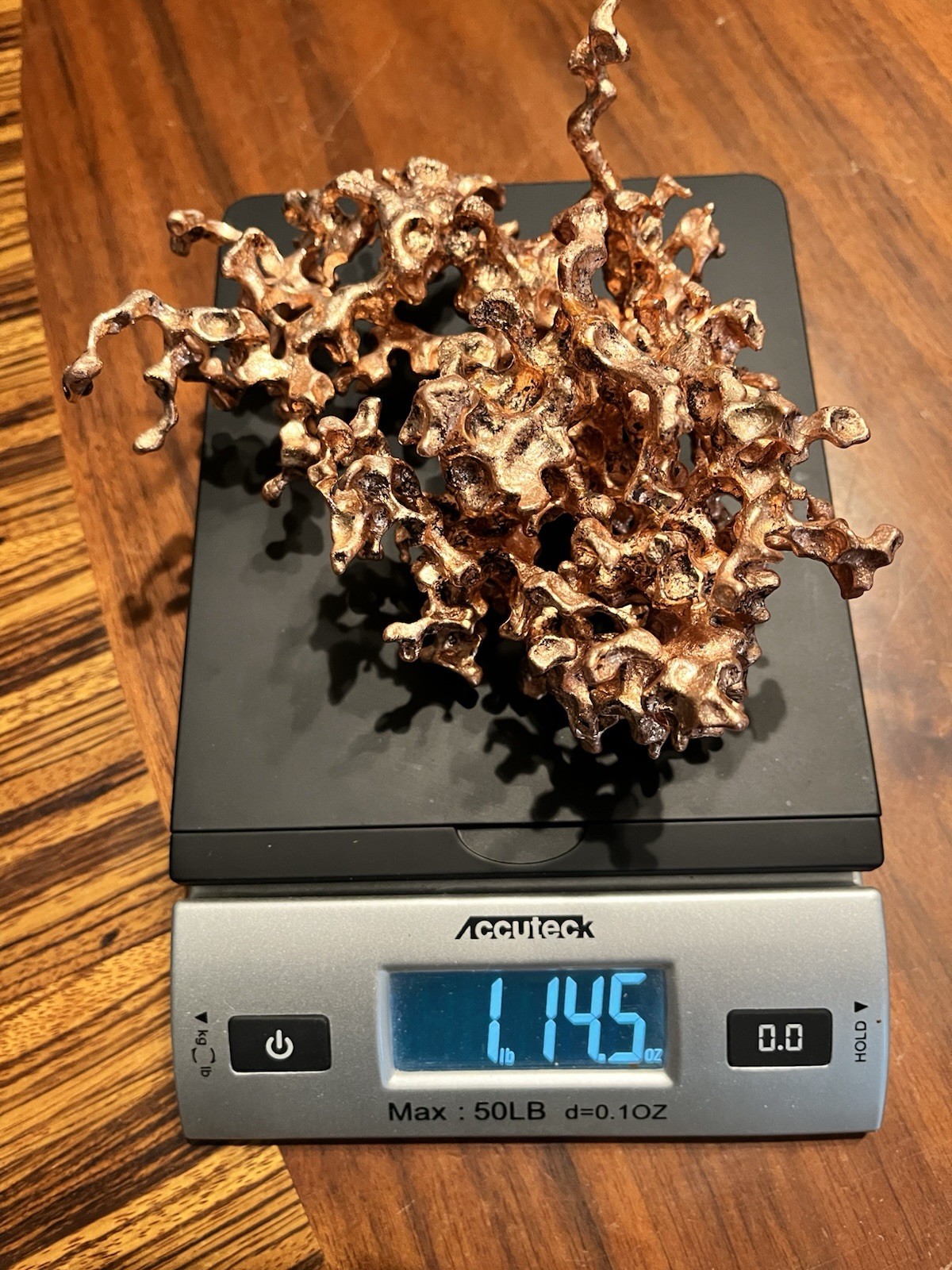 Copper Coral Hand Poured Copper Art Piece Abstract Sculpture Modern Art