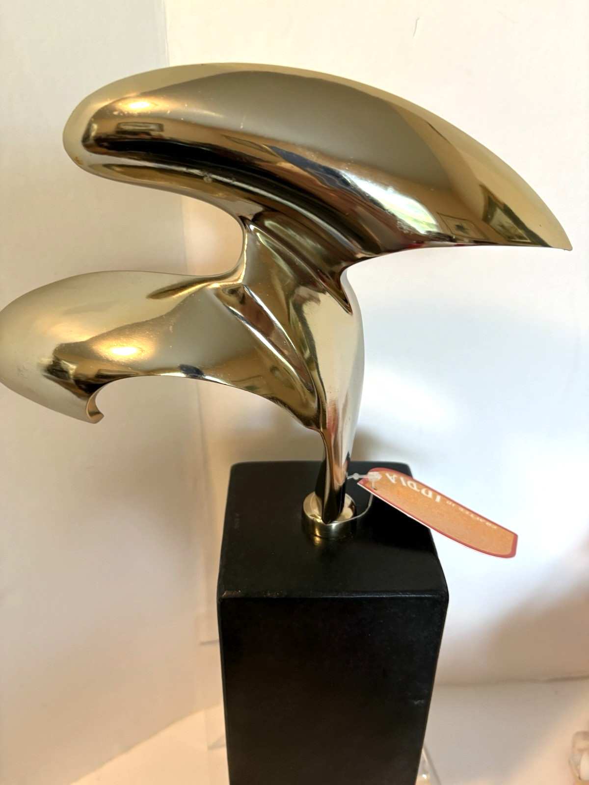 India Silver Black Metal Sculpture New w Tag Modern Art Decor Heavy Quality