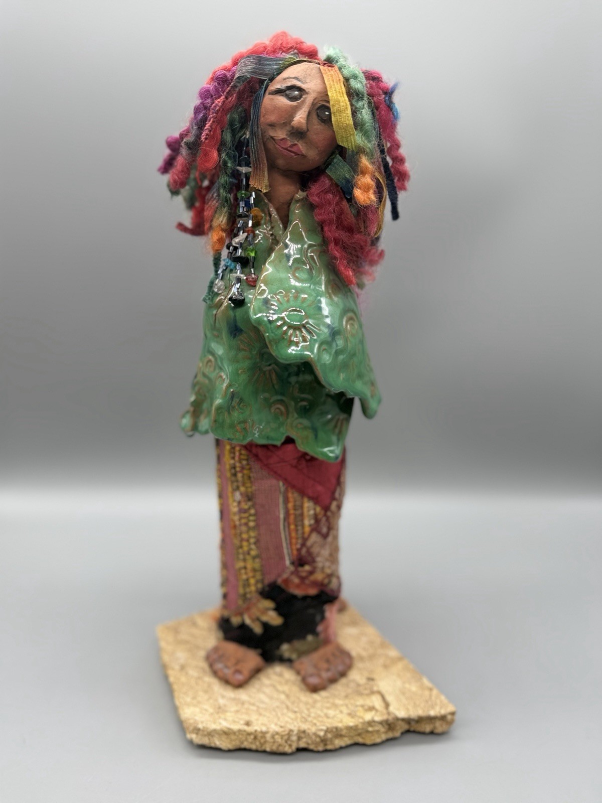 OOAK Handcrafted Folk Art Spirit Doll Nature Goddess Mixed Media by Sherry Tolar