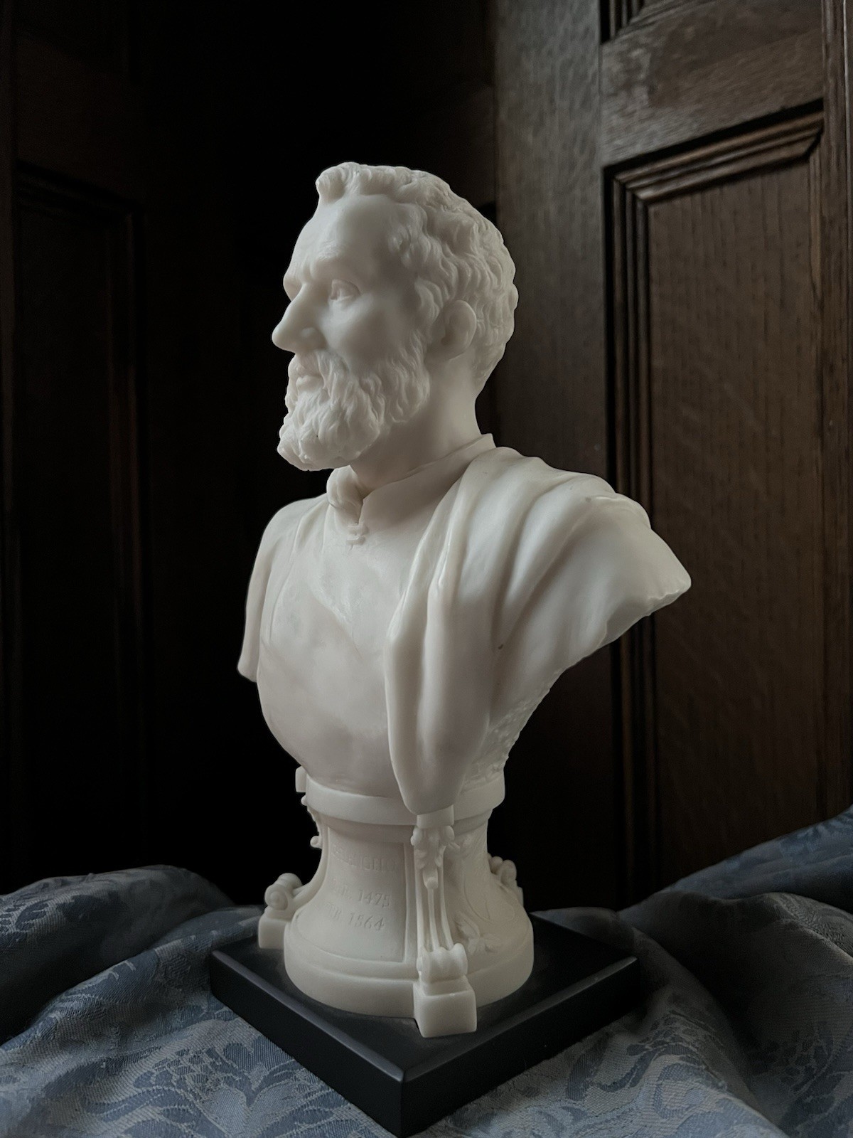 Vintage Cast Marble Bust of Michelangelo Buonarroti