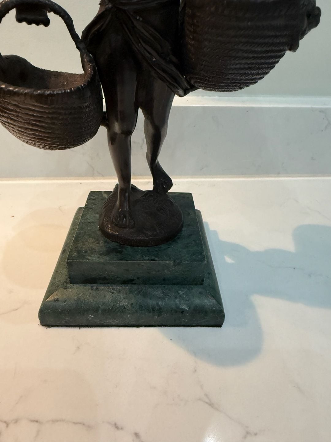 Pair of Antique Suzanne Bizard Style Bronze Figural Sculptures of Girls with Bas