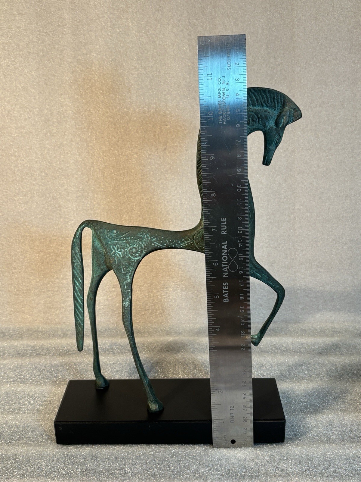 1960’s MCM Bronze Etruscan Art Sculpture Francesco Simoncini Italy Granite Base