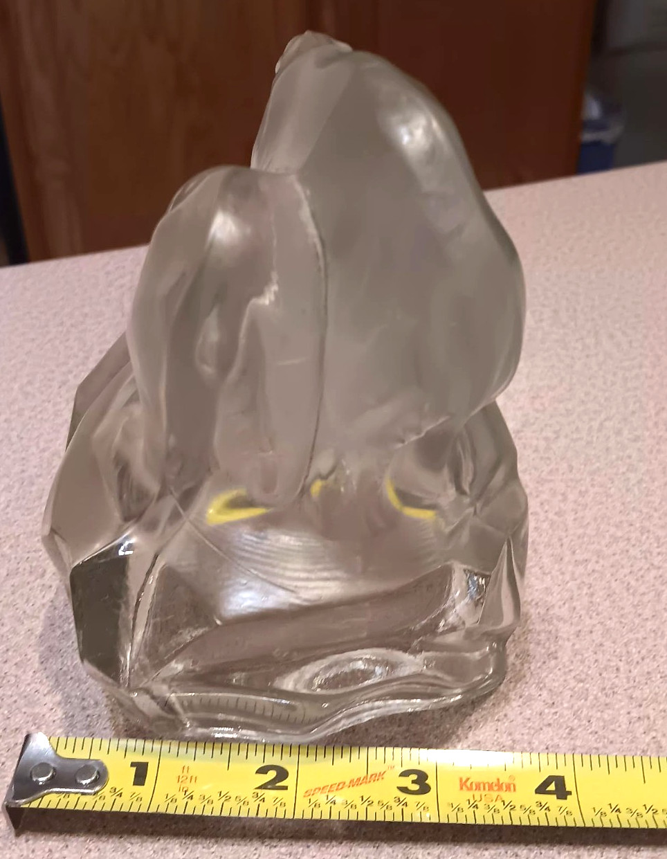 Vintage 1930s POLAR BEAR Ashtray Clear Pressed Glass Czech Art Deco ZENTNER
