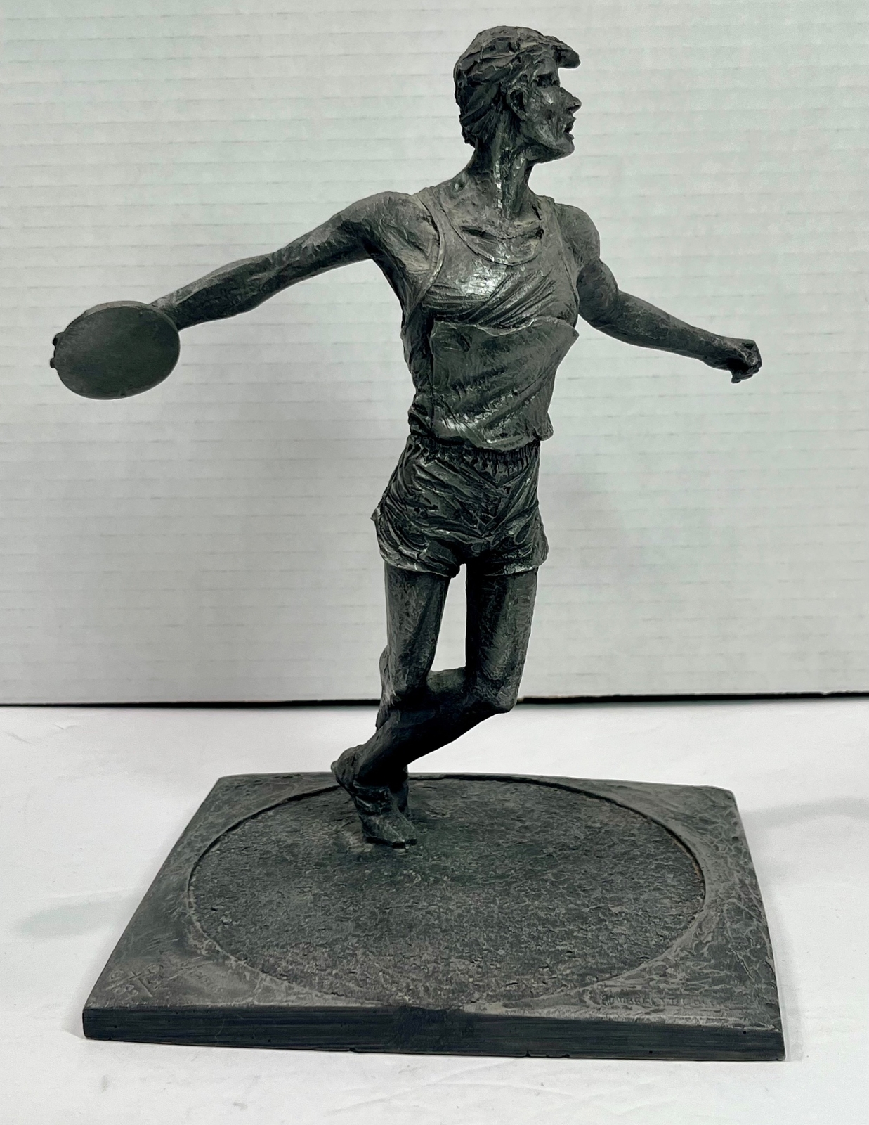 1983 Marcel Jovine Summer Olympics 9&Prime; Discus Thrower Sculpture by Barrett Coler