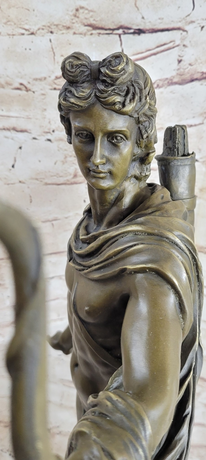 Hand Made Nude Man Male Greek God Mars Genuine Bronze Sculpture Statue